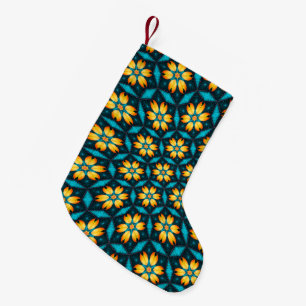 Gele Abstracte bloemen Kleine Kerstsok