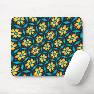 Gele Abstracte bloemen Muismat