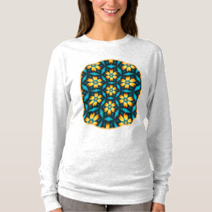 Gele Abstracte bloemen T-shirt