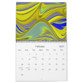 Gele abstracte Fantasy 3D Art Kalender (Feb 2027)