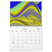 Gele abstracte Fantasy 3D Art Kalender (Mar 2027)