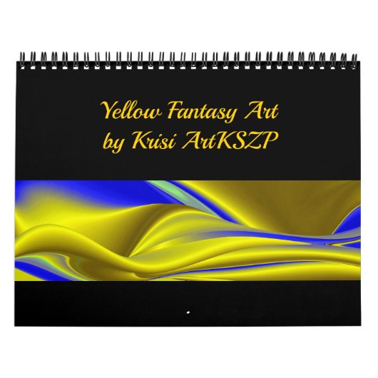 Gele abstracte Fantasy 3D Art Kalender (Hoes)