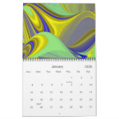 Gele abstracte Fantasy 3D Art Kalender (Jan 2026)