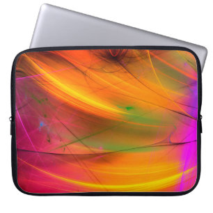 gele abstracte fractale achtergrond 3d rendering3d laptop sleeve