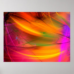 gele abstracte fractale achtergrond 3d rendering3d poster