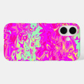 Gele Abstracte kunst met gekleurde blik Pinks Gree Case-Mate iPhone Case (Achterkant (horizontaal))