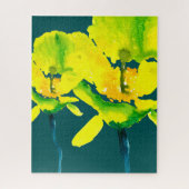 Gele abstracte waterverf, dunne legpuzzel (Verticaal)