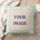 Gele achtergrond Happy Flowers Kussen (Deken)