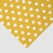 Gele achtergrond met witte pooldots tissuepapier (Detail)