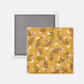 Gele achtergrondbloemen magneet (Voorkant / Achterkant)