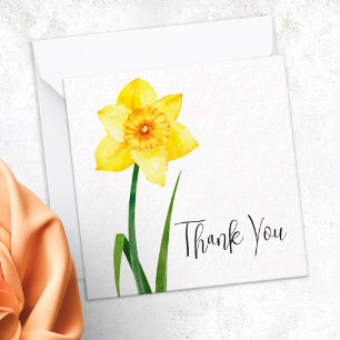 Gele affodil Narcissus Gepersonaliseerd Dank u Notitiekaartje