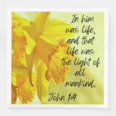 Gele affodils Napkins Scripts John 1-4 Servet (Voorkant)