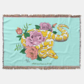 Gele Albino Bal Python Turquoise Rozen Deken (Voorkant)