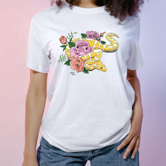 Gele Albino Bal Python Turquoise Rozen T-shirt