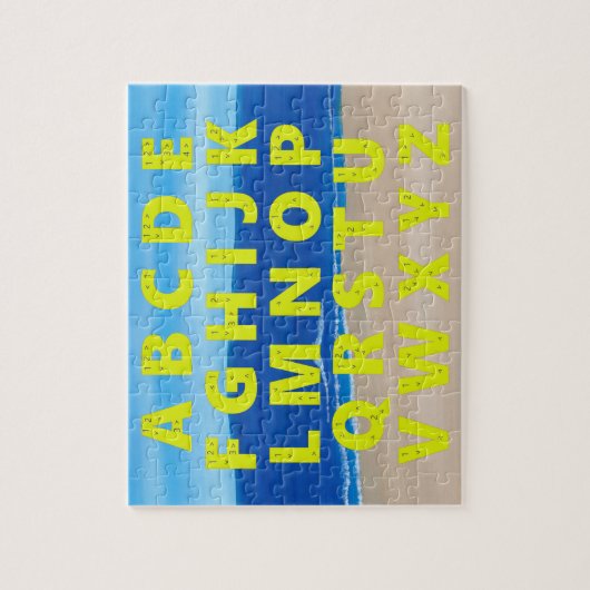 Gele alfabet Chart Zand Beach Ocean Sky Puzzles Legpuzzel (Verticaal)