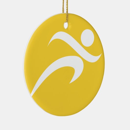 gele amber lopen keramisch ornament (Rechts)