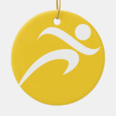 gele amber lopen keramisch ornament (Voorkant)