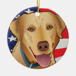 Gele Amerikaanse lab Retriever Keramisch Ornament