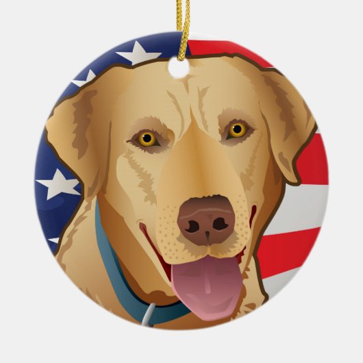 Gele Amerikaanse lab Retriever Keramisch Ornament (Voorkant)