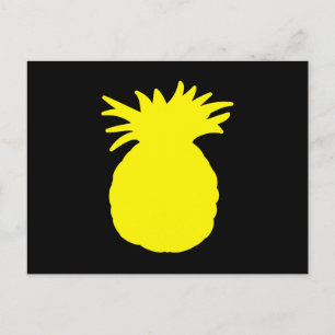 Gele anananas Silhouette Briefkaart