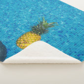 Gele anananasappelvruchten sherpa deken (3/4)