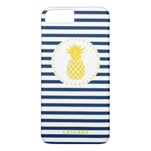 Gele anananassenmarine gepersonaliseerd 	iPhone 8 plus / 7 plus hoesje