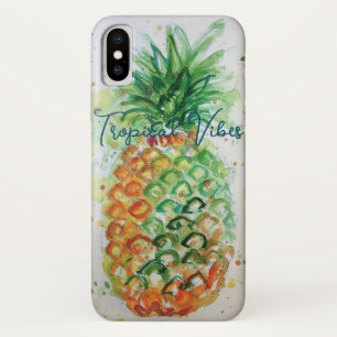 Gele ananas fruit Beachy Tropische Vibes iPhone X Hoesje