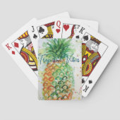 Gele ananas fruit Beachy Tropische Vibes Pokerkaarten (Achterkant)