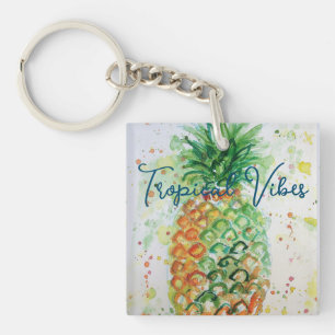Gele ananas fruit Beachy Tropische Vibes Sleutelhanger