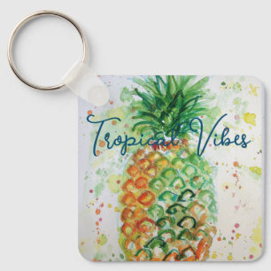 Gele ananas fruit Beachy Tropische Vibes Sleutelhanger