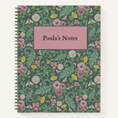 gele andelions roze gele gezichtsvelden pansies notitieboek (Voorkant)