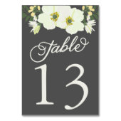 Gele Anemones Floral Table Numbers Card Kaart (Voorkant)