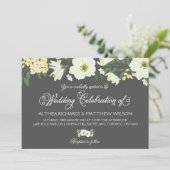 Gele  Anemones Floral Wedding IV Kaart (Staand voorkant)