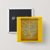 Gele Angel-Button of Aangepaste berichten Vierkante Button 5,1 Cm (Voorkant /achterkant)