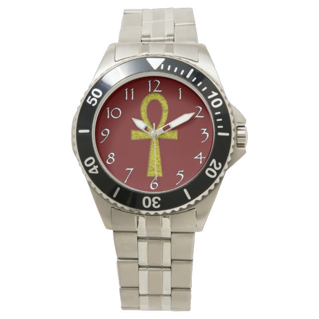 Gele Ankh Watches Horloge (Voorkant)