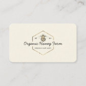 Gele Apiarist Logo Gold Bumble Bee Honeycomb Visitekaartje (Voorkant)