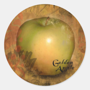 Gele appel ronde sticker