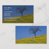 gele appelboom en dandelion-weidebloemen visitekaartje (Voorkant / Achterkant)