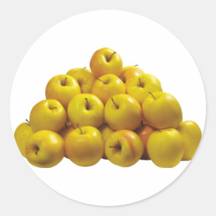 Gele appels ronde sticker
