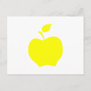 Gele appelvorm briefkaart