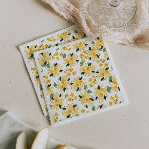 Gele Aquarel Bloementuin Servetten