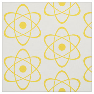 Gele Atom Symbol Fabric Stof