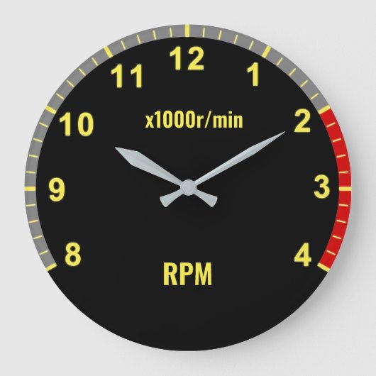 Gele Auto Tachometer Klok - Auto Mechanische Garag (Voorkant)