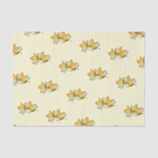 Gele Autumn Leaves Tissuepapier (Voorkant)