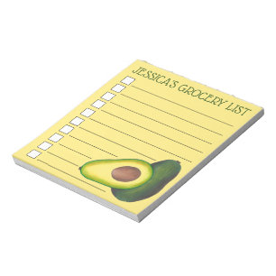 Gele Avocado-gepersonaliseerde kerrie om een lijst Notitieblok