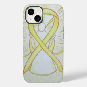 Gele Awareness Ribbon Angel Aangepaste iPhone Case
