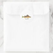 Gele baars (getiteld) ronde sticker (Tas)