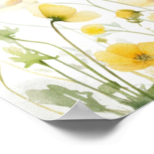 Gele Baby in Bloom Wildflower Welkom Poster (Hoek)