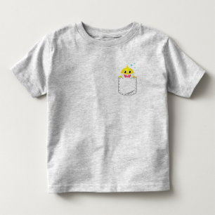 Gele Baby Shark Stitched Pocket Kinder Shirts