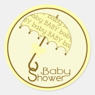 Gele Baby showers paraplu Sticker